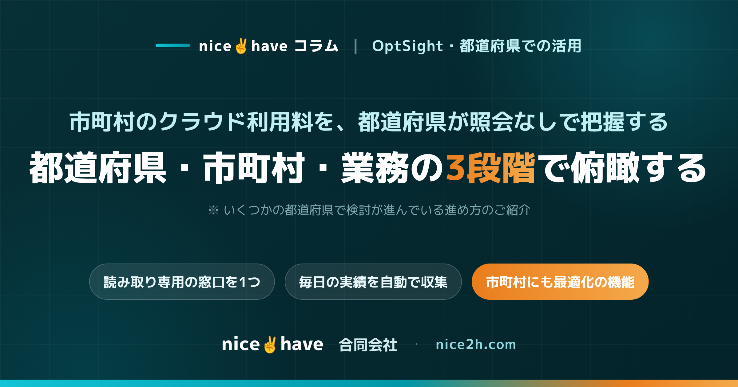 市町村のクラウド利用料を、都道府県が照会なしで把握する仕組み