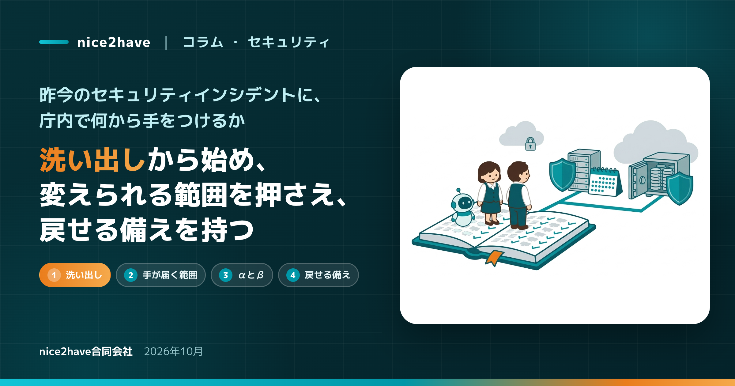 昨今のセキュリティインシデントに、庁内で何から手をつけるか ― 洗い出しから始め、変えられる範囲を押さえ、戻せる備えを持つ