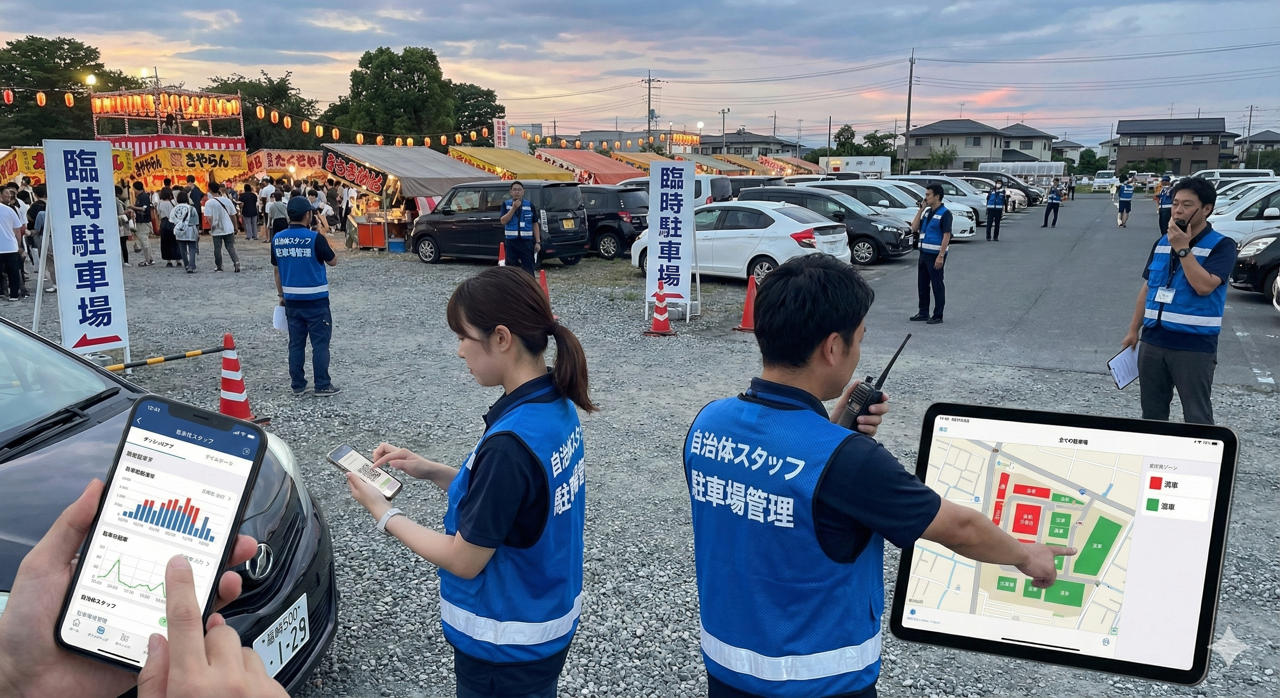 イベント駐車場管理システム - 実際の運用風景