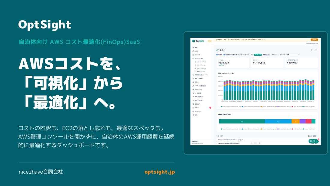 OptSight紹介資料より：AWSコスト最適化ダッシュボード